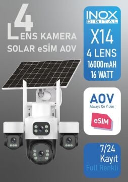 İNOX X14 GÜNEŞ PANELLİ SİM KARTLI KAMERA